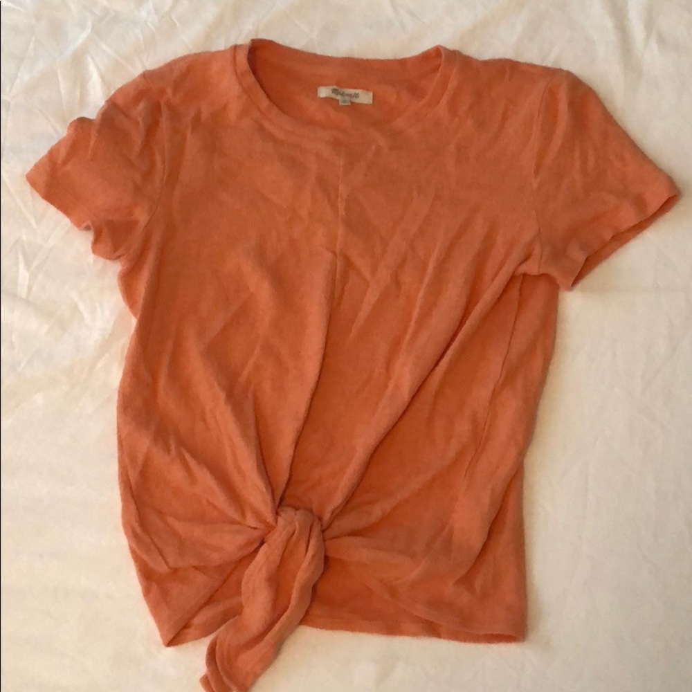 Madewell Tangerine Knotted XS shirt
